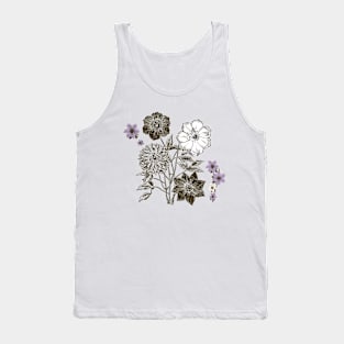 Vintage pink flower fields Tank Top